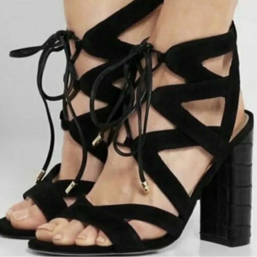 Sam Edelman Yardley Black Lace-up Heel size 8